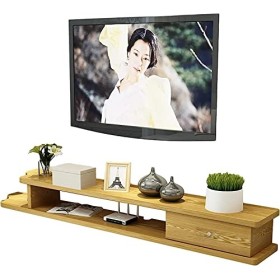 EsEntL Meuble TV, Meuble Bas TV, étagères flottantes, Console multimédia TV Murale, cloison de Rangement pour décodeur, Une v