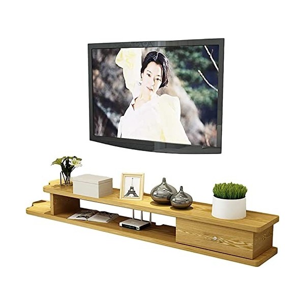 EsEntL Meuble TV, Meuble Bas TV, étagères flottantes, Console multimédia TV Murale, cloison de Rangement pour décodeur, Une v