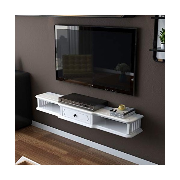 Meuble de télévision Mural Console TV avec tiroir étagère Étagère Flottante Meuble TV étagère daffichage Multifonctions Étag