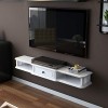 Meuble de télévision Mural Console TV avec tiroir étagère Étagère Flottante Meuble TV étagère daffichage Multifonctions Étag