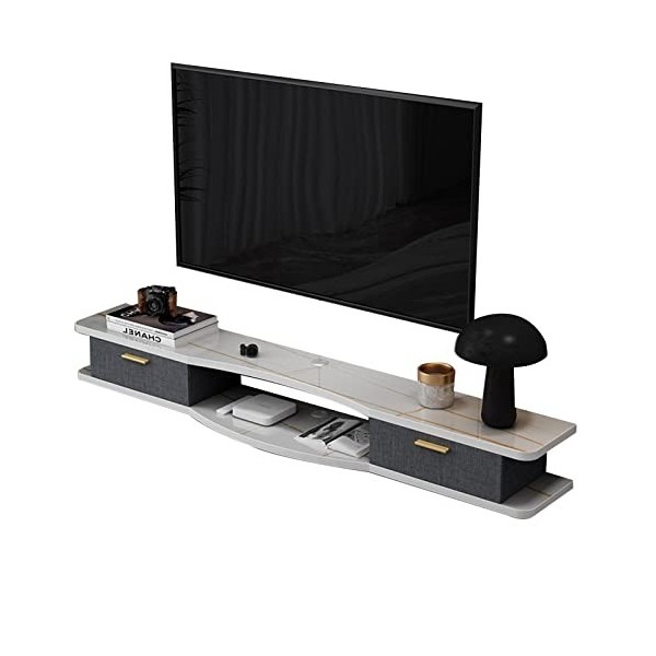 JUNNIU Meuble TV Mural Console Média Murale,Meuble Mural Flottant pour Meuble TV,Étagère De Rangement Multimédia pour Salon C
