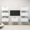 JUNZAI Meubles TV 7 pcs Blanc 30,5x30x60 cm Aggloméré,Meuble TV,Meuble TV Moderne,Meuble de Salon