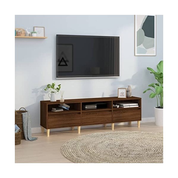 TOYOCC Centres de divertissement et meubles TV, meuble TV en chêne marron, 150 x 30 x 44,5 cm, bois dingénierie