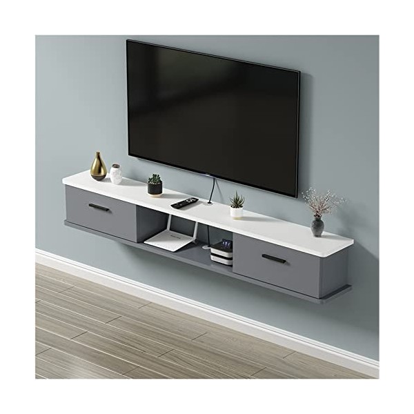 SORVA Meuble TV Mural Étagère de composant de Meuble TV Flottant, étagère TV Murale, Console multimédia de Centre de Divertis