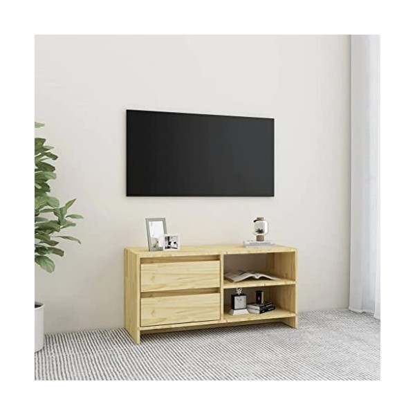 Meuble TV 80x31x39 cm bois de pin massif