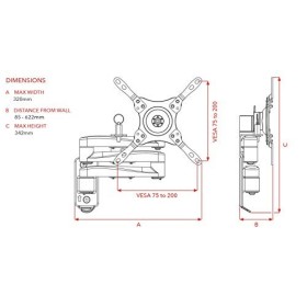Support TV Cantilever – Utilisation avec jusquà 3 Bras universels et Double Verrouillage.