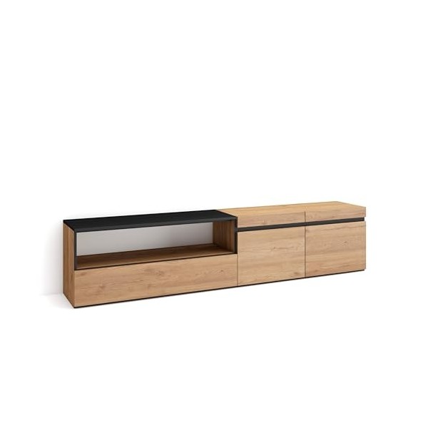 Skraut Home | Meuble TV | Banc Télé | Grand Espace de Rangement | 200x45x35cm | pour Les TV jusquà 80" | Meubles de Salon |