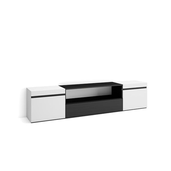 Skraut Home | Meuble TV | Banc Télé | Grand Espace de Rangement | 200x45x35cm | pour Les TV jusquà 80" | Meubles de Salon | 