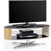 MDA Designs Orbit 1100BO Meuble TV avec côtés elliptiques en chêne pour écrans plats jusquà 55" Noir brillant