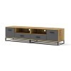 BIM Furniture Arsen Support TV 190 cm Meuble bas Meuble TV Table Buffet Commode Table Hi-Fi Pieds en métal 2 tiroirs et étagè