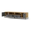 BIM Furniture Arsen Support TV 190 cm Meuble bas Meuble TV Table Buffet Commode Table Hi-Fi Pieds en métal 2 tiroirs et étagè