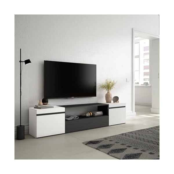 Skraut Home | Meuble TV | Banc Télé | Grand Espace de Rangement | 200x45x35cm | pour Les TV jusquà 80" | Meubles de Salon | 