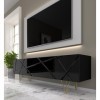 Meuble TV Space 180 cm 4D - Meuble TV moderne avec façade fraisée en MDF - Meuble bas avec 4 portes pour le salon - Pieds en