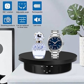 Plateau tournant électrique 3 en 1, rotatif à 360 °, plateau tournant motorisé avec télécommande pour photographie, affichage