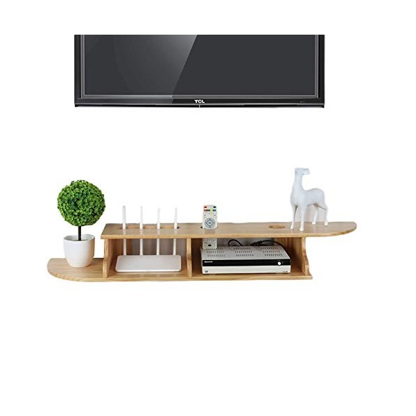 SORVA Meuble TV, Lowboard TV, Étagères flottantes, Étagères pour décodeur TV, Étagère Flottante pour Meuble TV 72/98 cm, Supp