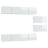 vidaXL Ensemble de Meubles TV 6 pcs Centres de Divertissement Armoires Multimédia Meubles de Salle de Séjour Blanc Brillant B