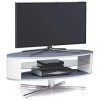 MDA Designs Orbit Meuble TV gris avec côtés elliptiques blancs pour écrans plats jusquà 55"