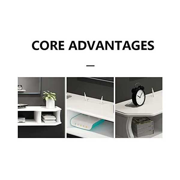 StrOux Meuble TV Flottant Meuble TV Meuble TV Mural Centre de Divertissement Meuble TV Flottant en Bois Console multimédia Me