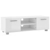 DCRAF Meuble TV blanc brillant 110 x 40 x 35 cm en bois dingénierie