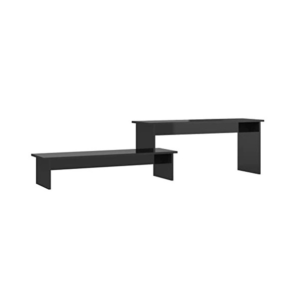 Meuble TV | Style Contemporain | Rangement matériel télé Audio Video Gaming | 180x30x43cm Noir Brillant