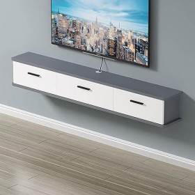 KOWJIFH Meuble TV Mural Étagère TV Flottante Étagère Murale Console TV multimédia Support TV Centre de Divertissement Meuble 