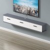 KOWJIFH Meuble TV Mural Étagère TV Flottante Étagère Murale Console TV multimédia Support TV Centre de Divertissement Meuble 