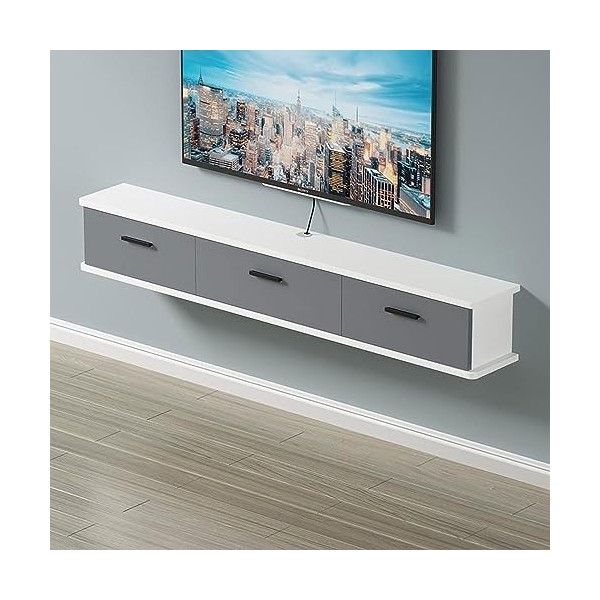 KOWJIFH Meuble TV Mural Étagère TV Flottante Étagère Murale Console TV multimédia Support TV Centre de Divertissement Meuble 