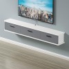 KOWJIFH Meuble TV Mural Étagère TV Flottante Étagère Murale Console TV multimédia Support TV Centre de Divertissement Meuble 