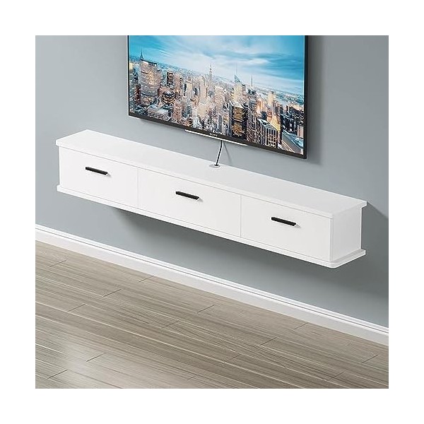 KOWJIFH Meuble TV Mural Étagère TV Flottante Étagère Murale Console TV multimédia Support TV Centre de Divertissement Meuble 