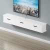KOWJIFH Meuble TV Mural Étagère TV Flottante Étagère Murale Console TV multimédia Support TV Centre de Divertissement Meuble 