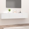 Centres de divertissement et meubles TV, meubles TV 2 pièces blanc 80 x 30 x 30 cm en bois dingénierie