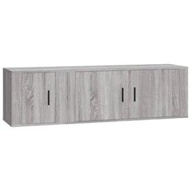 TALCUS Meuble TV 2 pièces en bois Sonoma gris