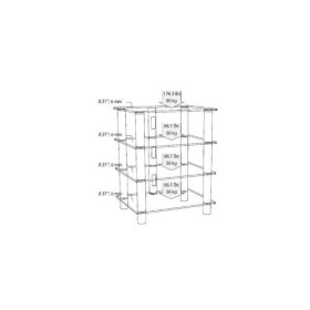 NorStone Epur 4 Meuble Hifi 4 tablettes Finition Argent Satiné