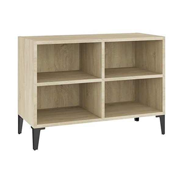 Meuble TV | Style Contemporain | Rangement matériel télé Audio Video Gaming | 69,5x30x50cm chêne Sonoma