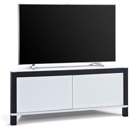 MDA Designs Volans Meuble dangle pour TV à écran plat avec panneau blanc/noir interchangeable 2 portes