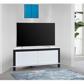 MDA Designs Volans Meuble dangle pour TV à écran plat avec panneau blanc/noir interchangeable 2 portes