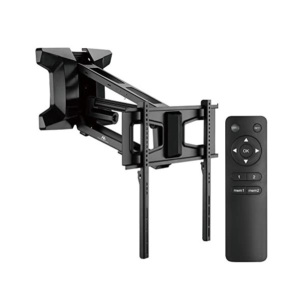 Maclean MC-891 TV Support TV électrique au-Dessus de la cheminée Vesa Max 600x400 télécommande pour TV 37"-70" 35kg