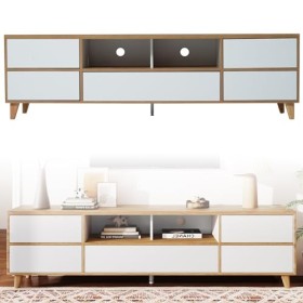 Meuble TV Lowboard Vintage 175 cm, Meuble TV Moderne avec Beaucoup despace de Rangement pour Votre Salon, Table TV pour Salo