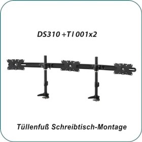 AAVARA / Support de Bureau 3 Positions pour écran Plus Grand 24"-32" DS310 Noir