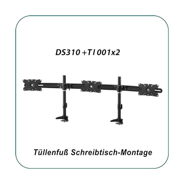 AAVARA / Support de Bureau 3 Positions pour écran Plus Grand 24"-32" DS310 Noir