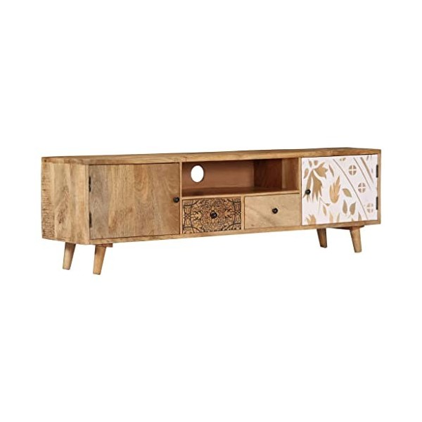 VEEKI Meuble TV, Meuble TV Suspendu, Meuble TV Industriel, Meuble TV Bois, Meuble Chambre, Convient pour Salon ou Chambre, 14