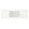 finlon [Meuble TV Moderne] Meuble TV en Bois Blanc – Console multimédia Minimaliste – Centre de Divertissement Contemporain –