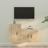 CUTSKY Meuble TV 2 pièces en chêne Sonoma