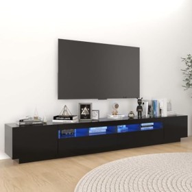 BIGTO Meuble TV Noir 260 x 35 x 40 cm