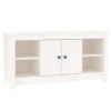 TEKEET Meuble TV en pin massif blanc 103 x 36,5 x 52 cm