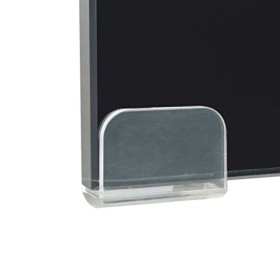ROMELAREU Meuble TV/Support pour Moniteur 80 x 30 x 13 cm Verre Noir Meubles Meubles Audio/vidéo et pour Home cinéma