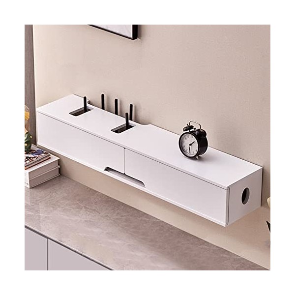 Meuble TV Mural Étagères pour décodeur TV WiFi, 80/100 cm, Console Audio/vidéo Murale, Petit Support décoratif pour Meuble TV