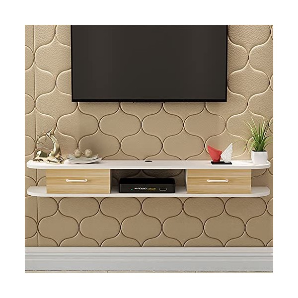 WANGPP Meuble TV Flottant/étagère Murale Meuble TV,avec Porte Et Unité De Rangement Console Audio/vidéo Console Multimédia Co