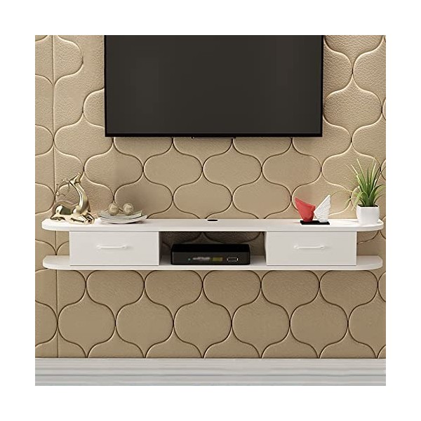 WANGPP Meuble TV Flottant/étagère Murale Meuble TV,avec Porte Et Unité De Rangement Console Audio/vidéo Console Multimédia Co