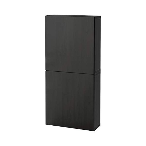 Bargain vendeur BESTÅ Meuble mural avec 2 portes, Lappviken brun noir, 60x22x128 cm pour la maison et le bureau. Système BEST